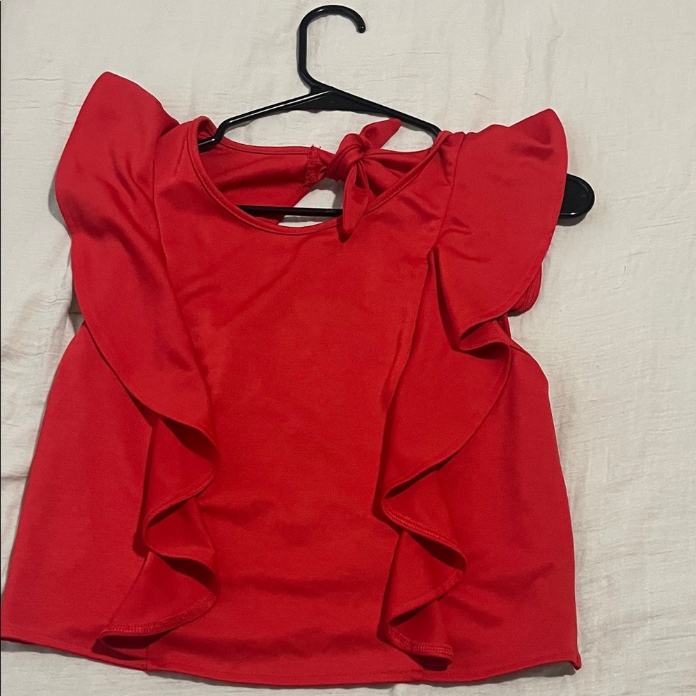 Sugarlips Vibrant Red Ruffle Tank Top